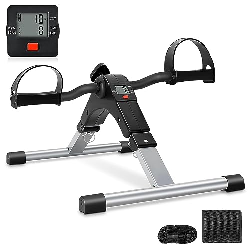 Folding Pedal Exerciser Under Desk Bike Pedal Exerciser with LCD Monitor O191637