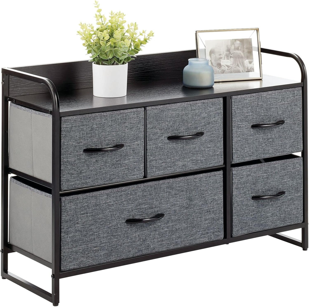 Horizontal Storage Dresser Unit with 5 Removable Fabric Drawers G23000