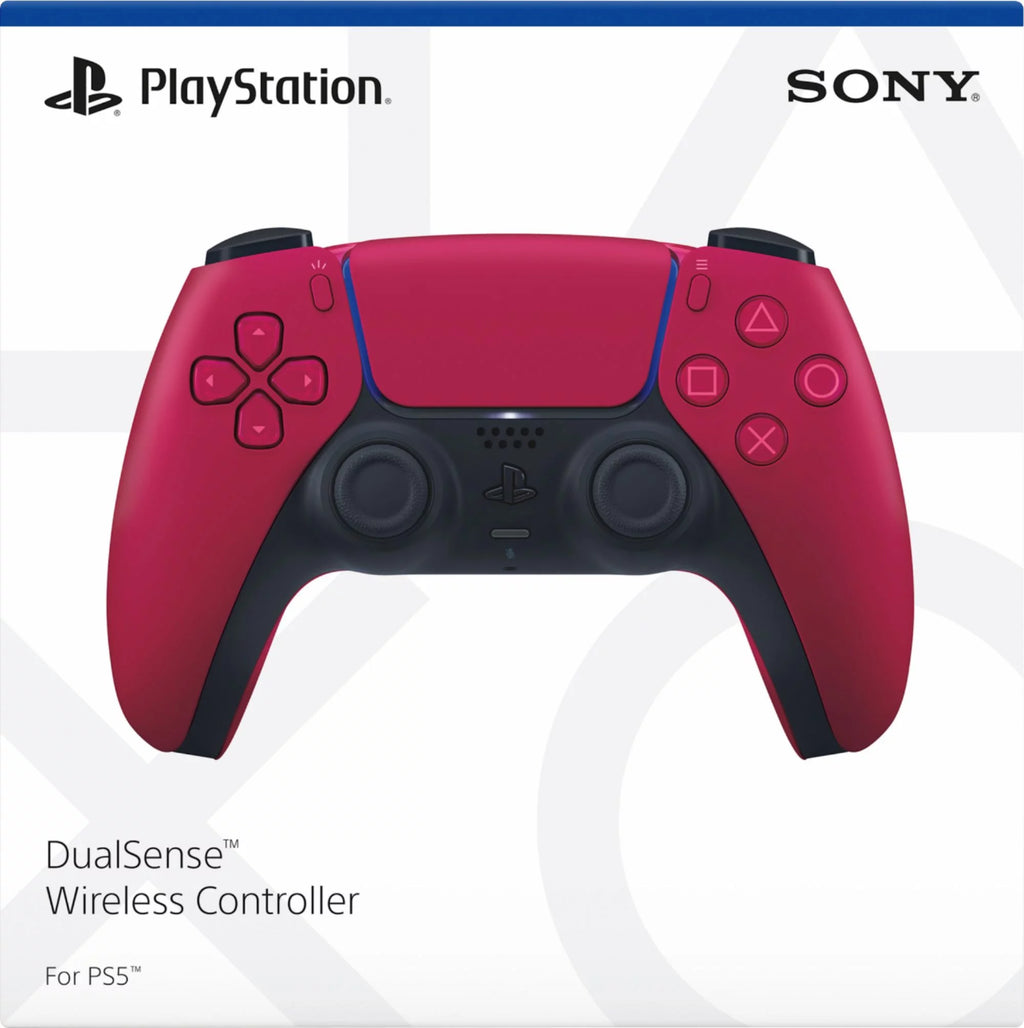 PlayStation 5 Slim Disc 2TB SSD Edition with Two Controllers White and Cosmic Red DualSense and Mytrix Hard Shell Protective Controller Case R5628