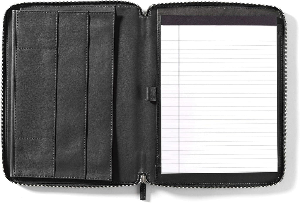Cognac Zippered Portfolio with Interior Tablet Pocket V5913