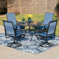 5-Piece Outdoor Patio Dining Set with Swivel Chairs & Round Table B793