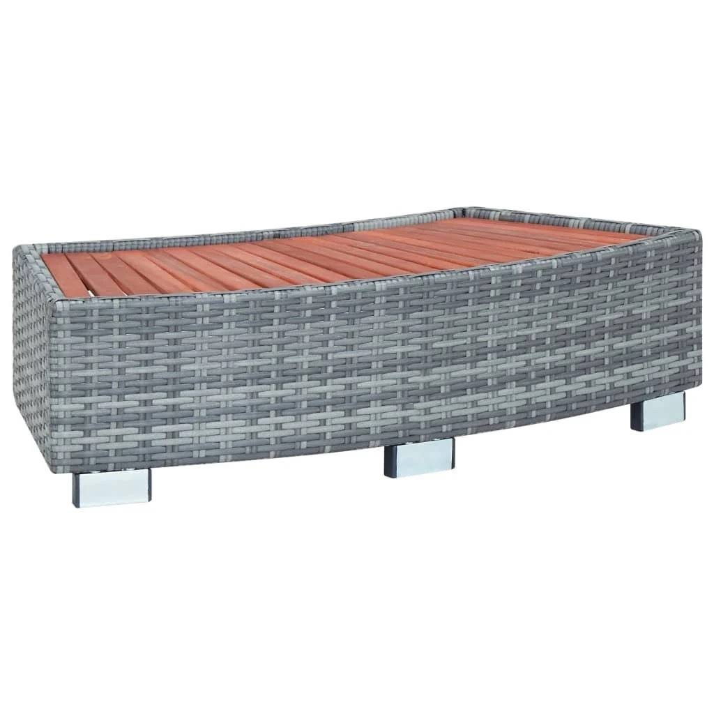 Gray Poly Rattan Spa Step L520646