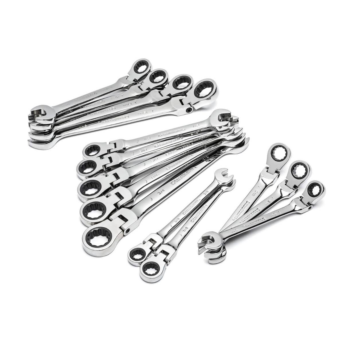 14 pc. 12 Point Flex Head Ratcheting Combination Wrench Set J377501