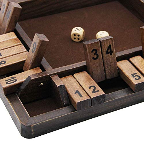 Wooden Shut The Box Dice Game Set E9088