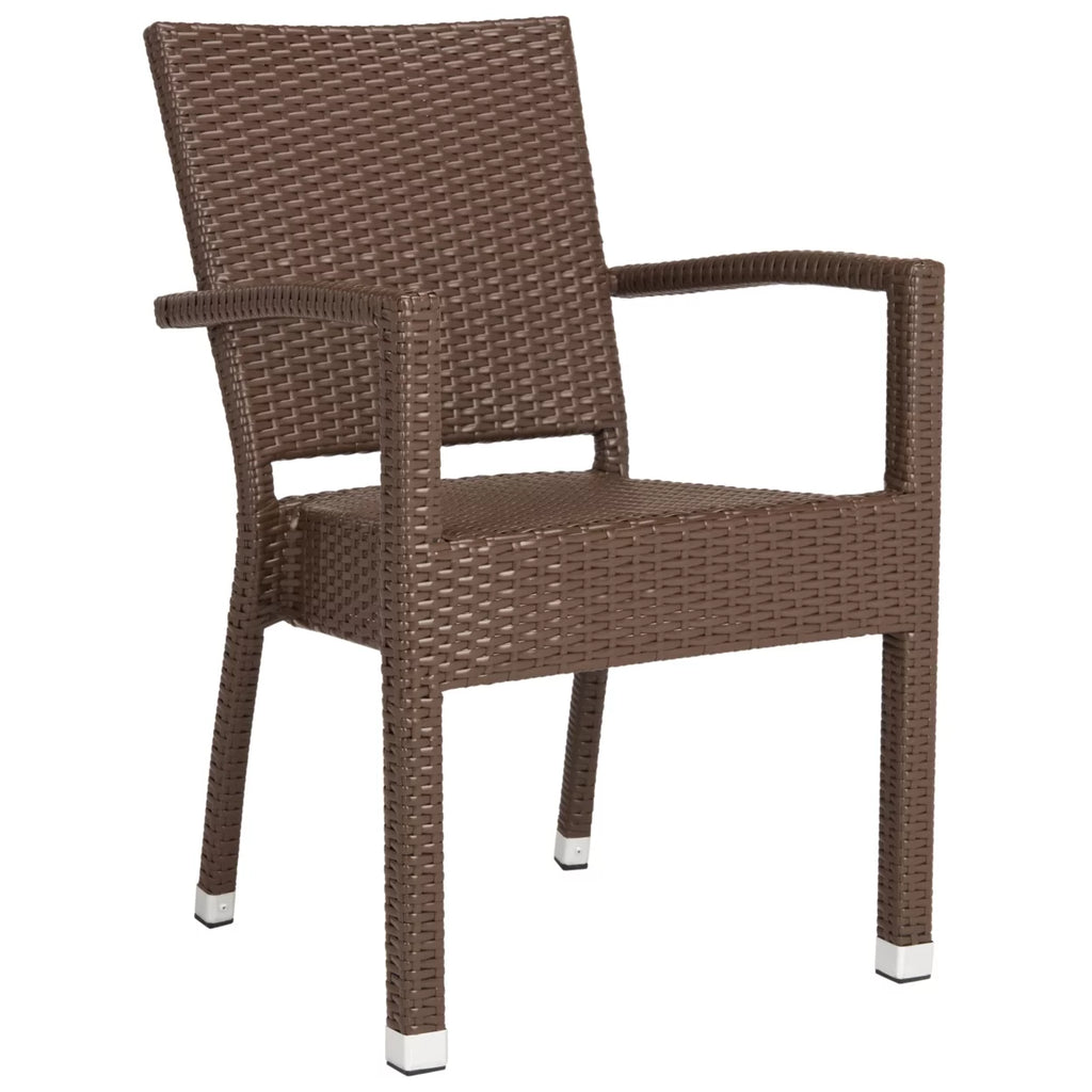 Brown Outdoor Stacking Armchair Set of 2 G672