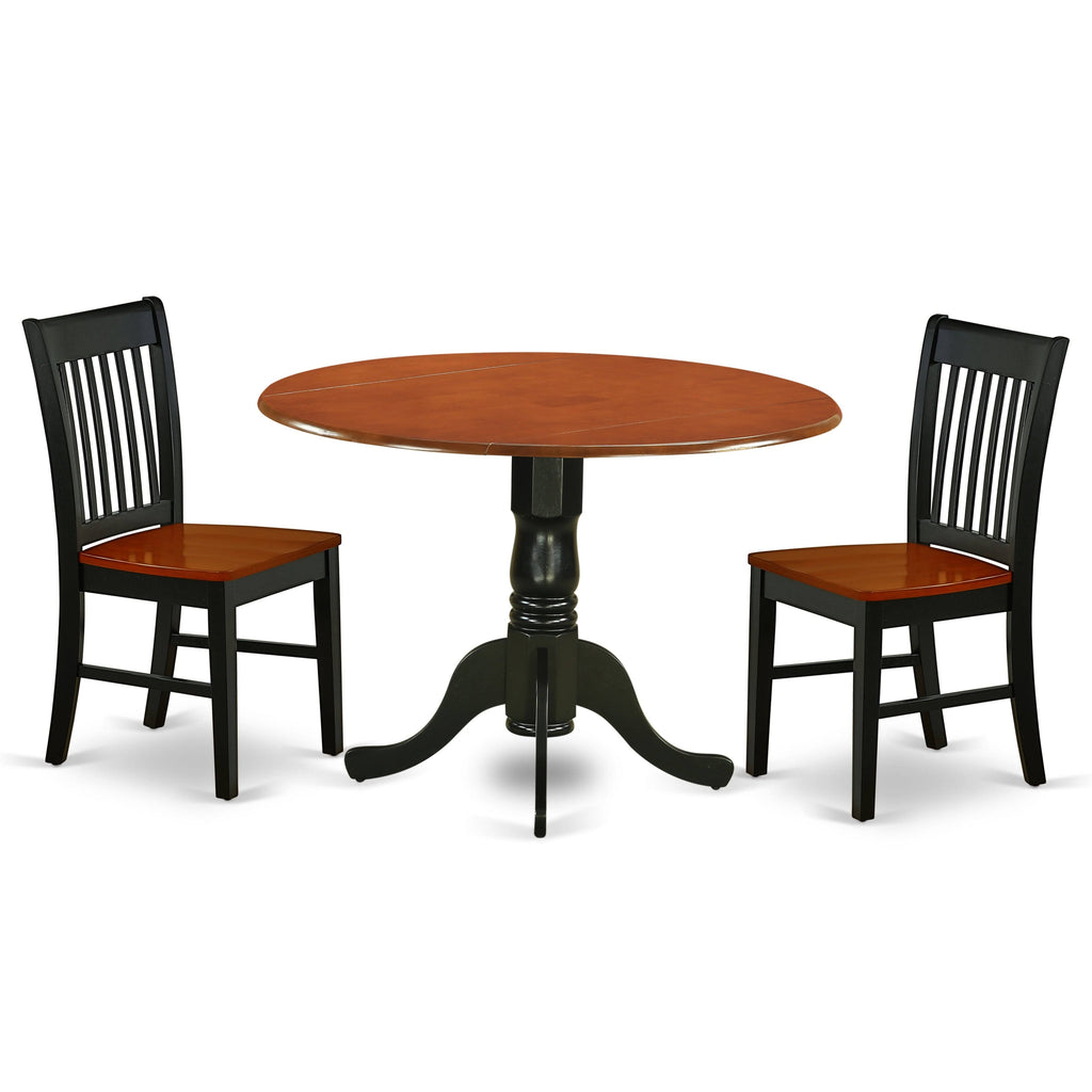 5pc Kitchen Table with Two Drop Leaves and Four Wood Seat Kitchen Chairs Y455