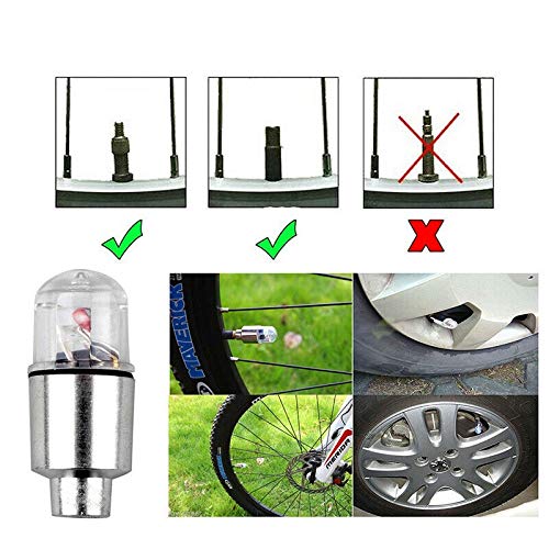 4Pcs Red LED Wheel Lights for Tyre Valve Stem N640136