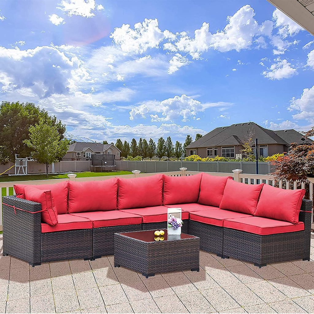 7 Piece All-Weather Wicker Outdoor Patio Furniture Set P767683