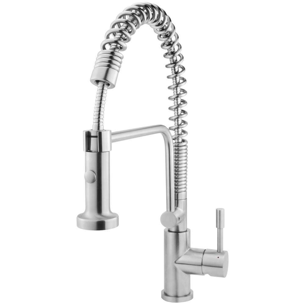 Single Hole Pull-Down Kitchen Faucet in Stainless Steel V472