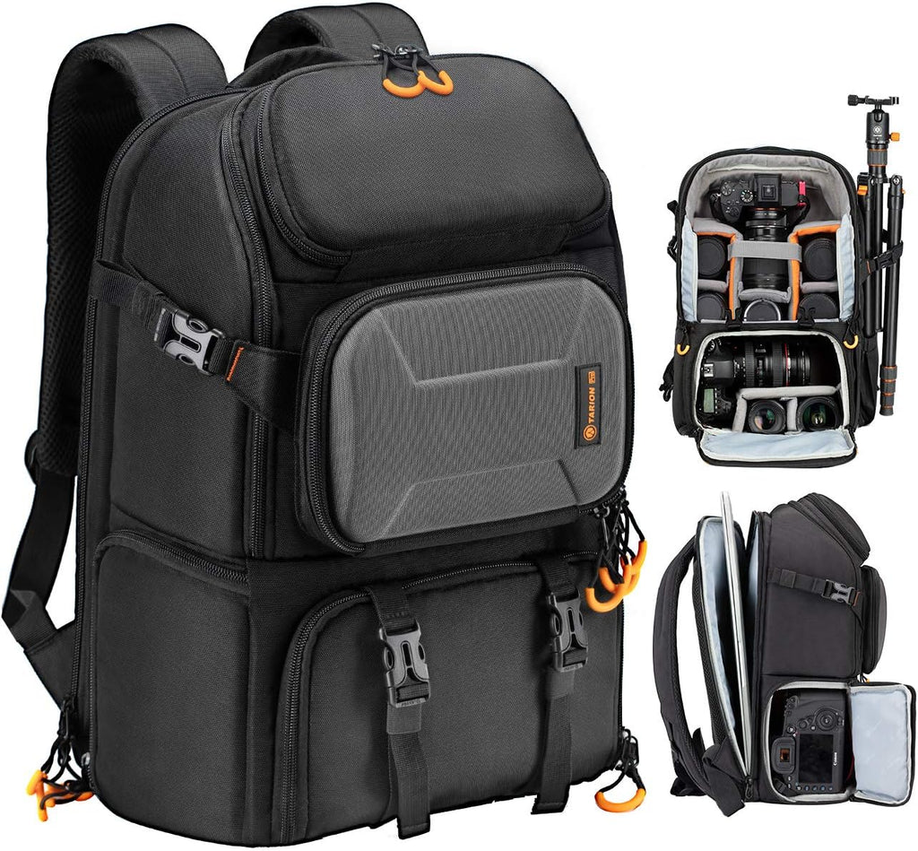 Camera Backpack with 15.6 Laptop Compartment Waterproof Rain Cover M1377