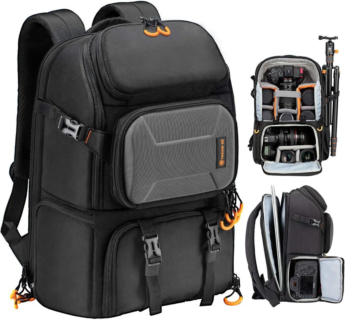 Camera Backpack with 15.6 Laptop Compartment Waterproof Rain Cover D485