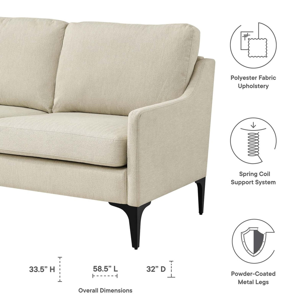 Beige Upholstered Fabric Loveseat V546841
