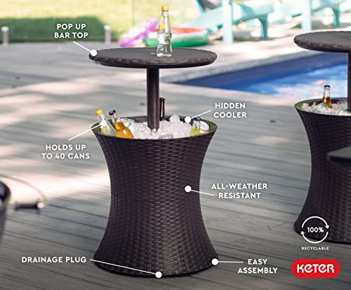 Dark Grey Outdoor Side Table with 7.5 Gallon Cooler R19230