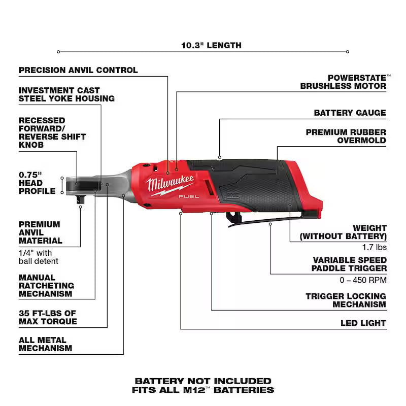 12V Lithium-Ion Brushless Cordless 1/4 in. Ratchet X50652