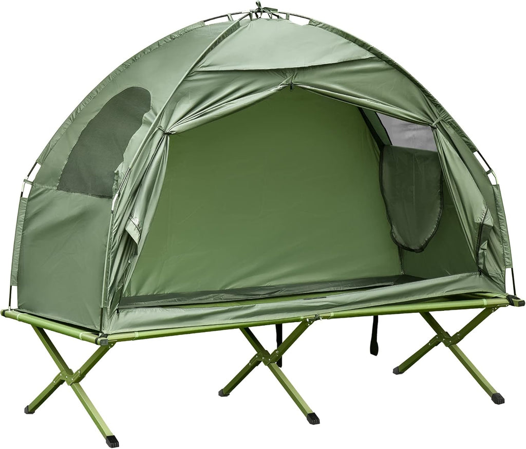 Compact Pop Up Folding Camping Cot Tent Combo Set J407094