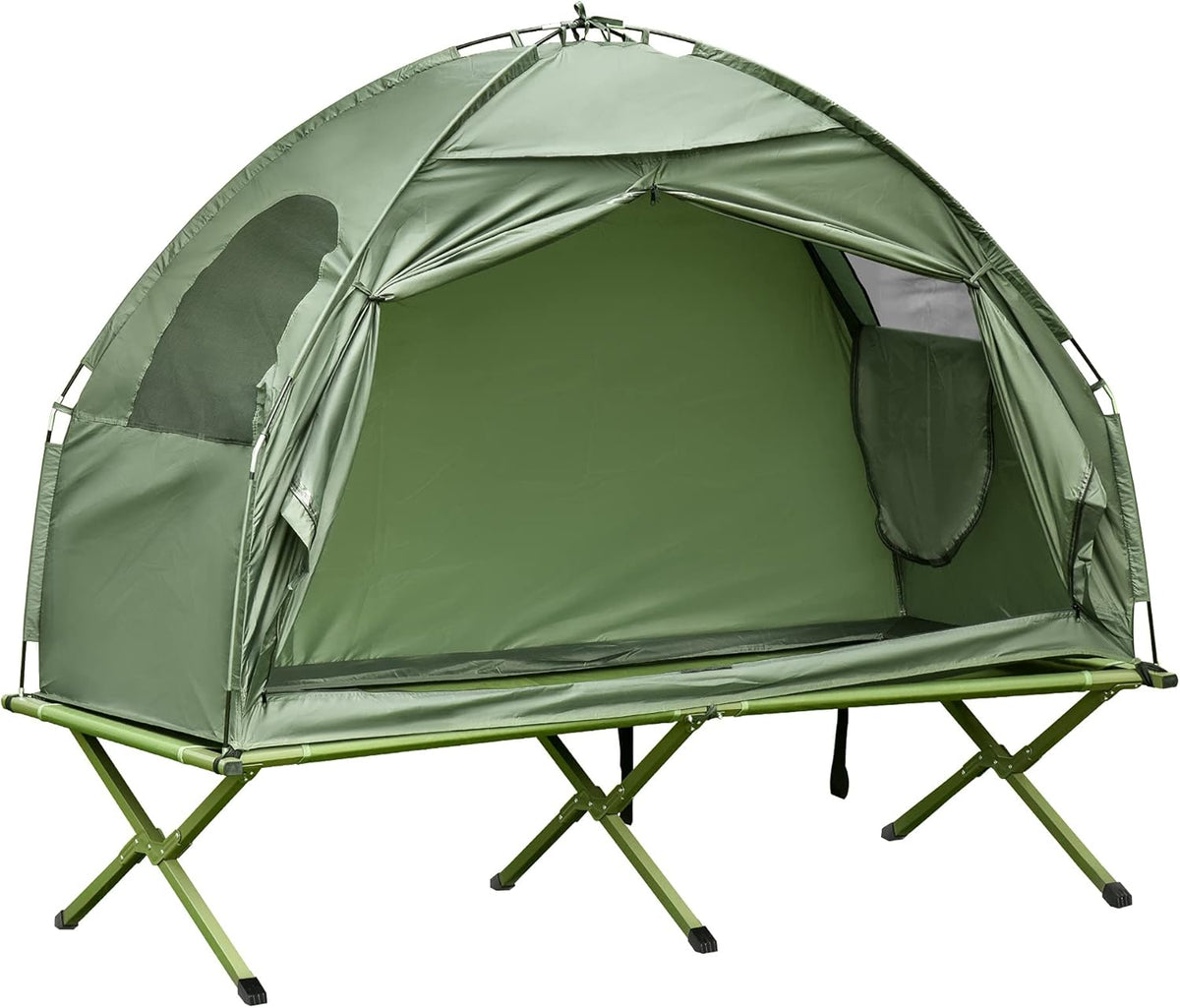 Compact Pop Up Folding Camping Cot Tent Combo Set J407094