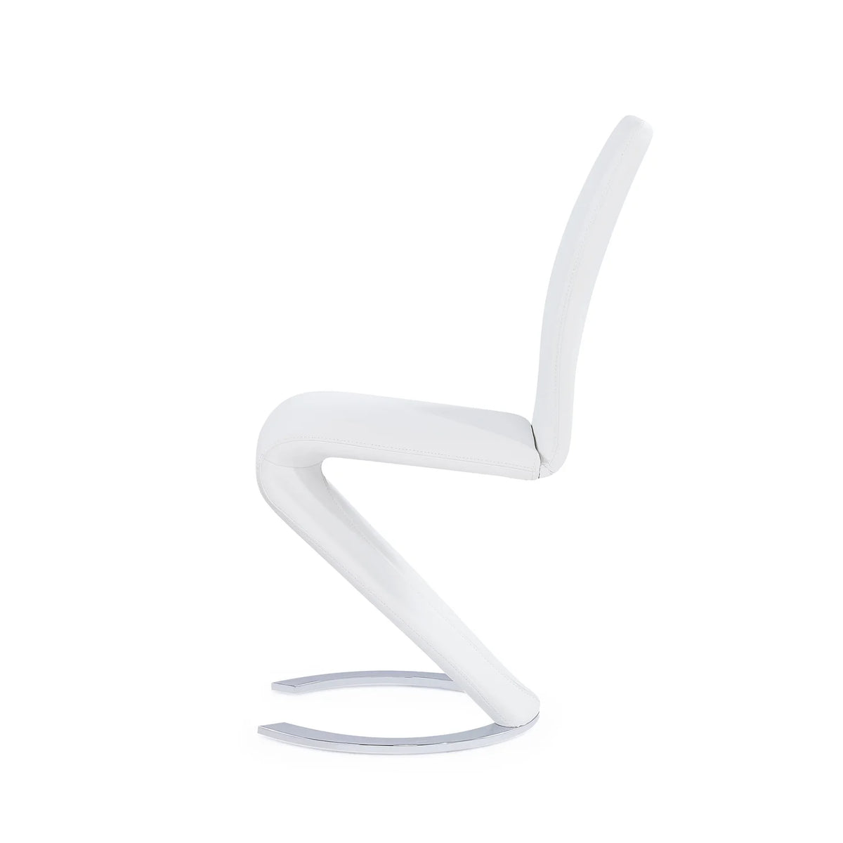 White Pu Dining Chair with Horseshoe Base O11216