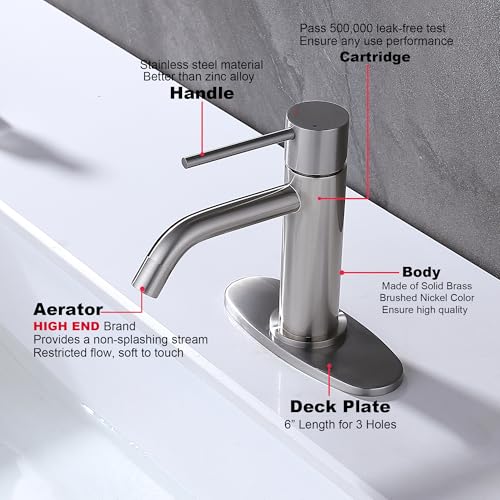 Brushed Gold Single Handle Vessel Sink Faucet N12005