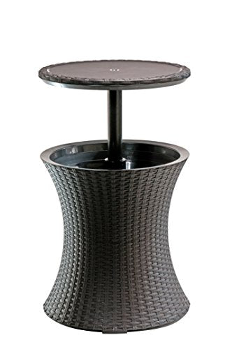 Dark Grey Outdoor Side Table with 7.5 Gallon Cooler R19230