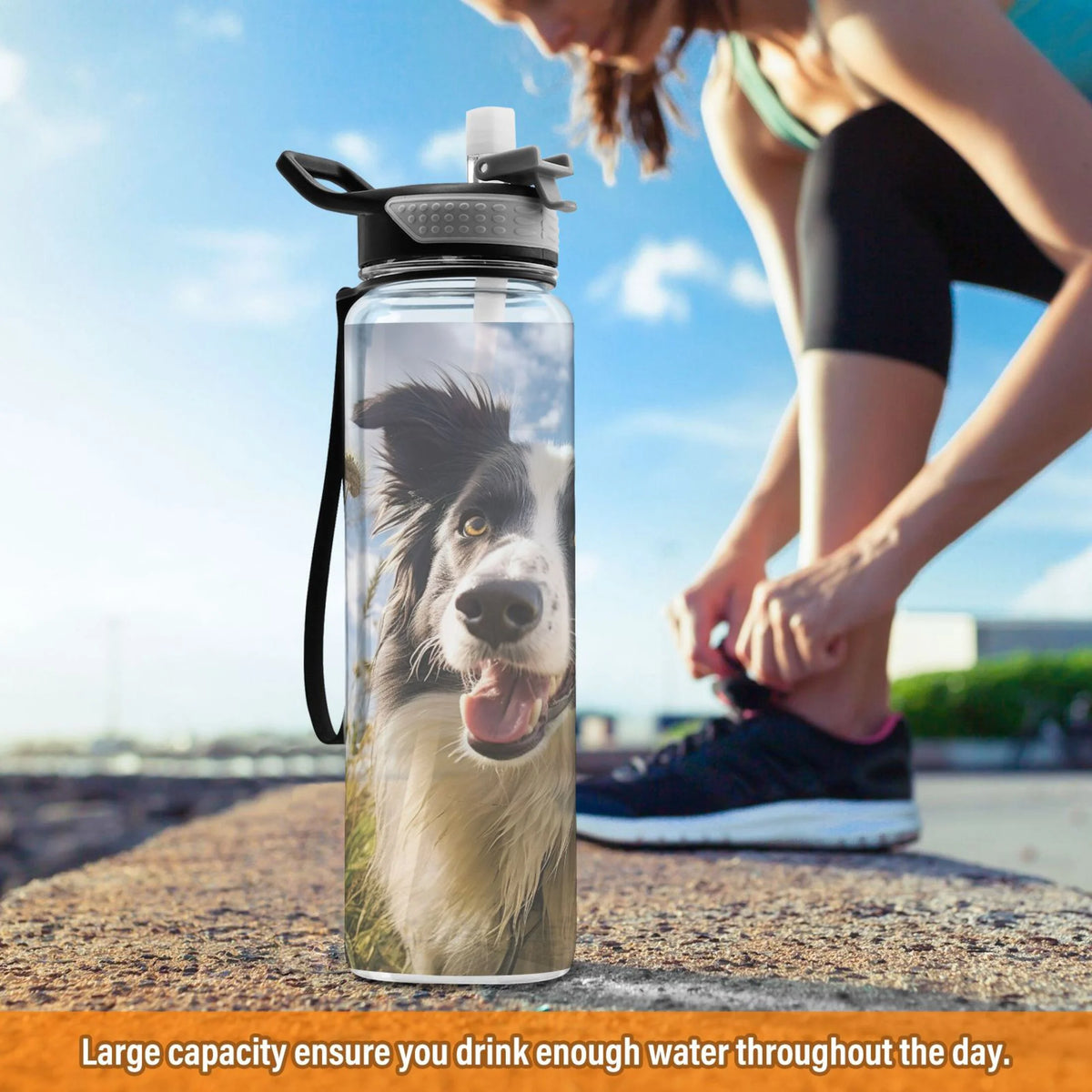 32oz Tritan Leakproof Sports Water Bottle with Straw Z924733
