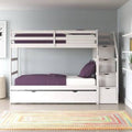 Black Twin Over Twin Bunk Bed with Trundle N145377