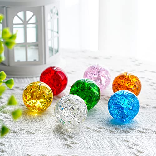 Set of 7 Crystal Balls with LED Wooden Stand E748