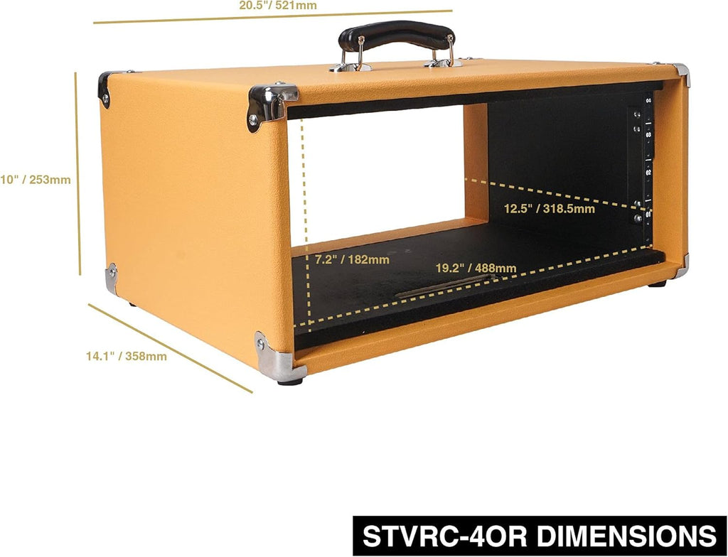 Vintage 4U Amp Rack Case, 12.5 Depth, Orange Z170331