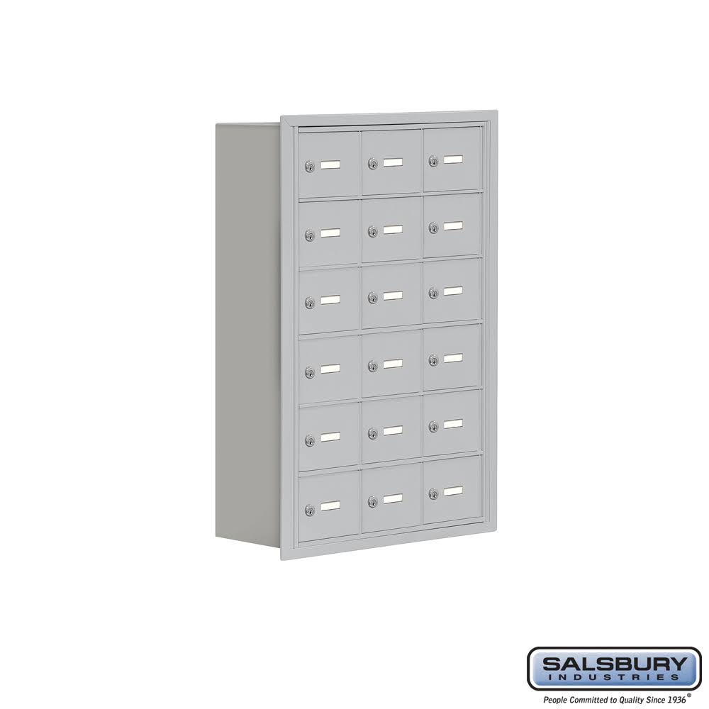 8 in. Cell Phone Storage Locker, 6 Door, Aluminum, Recessed Mounted A316213