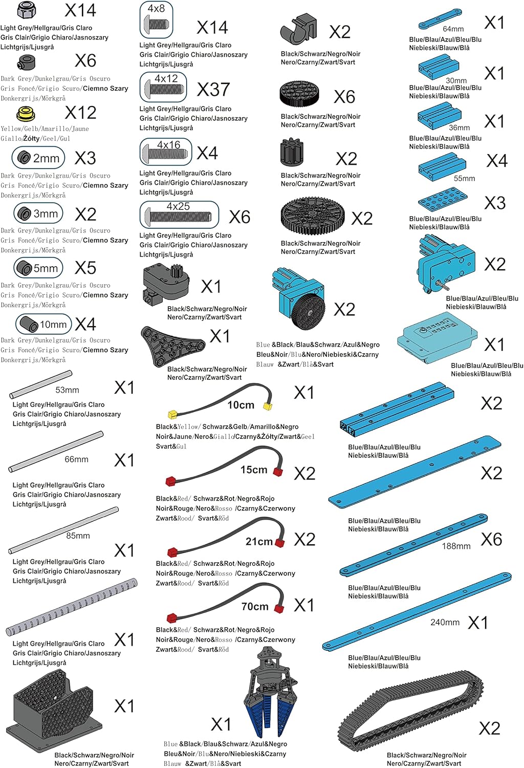 15 Channels 2.4G RC Robot Toy, DIY 151 pcs Take Apart Stem Excavator Toy Electronic Alloy Metal Mechanical Robotic Arm Building Kit K88187
