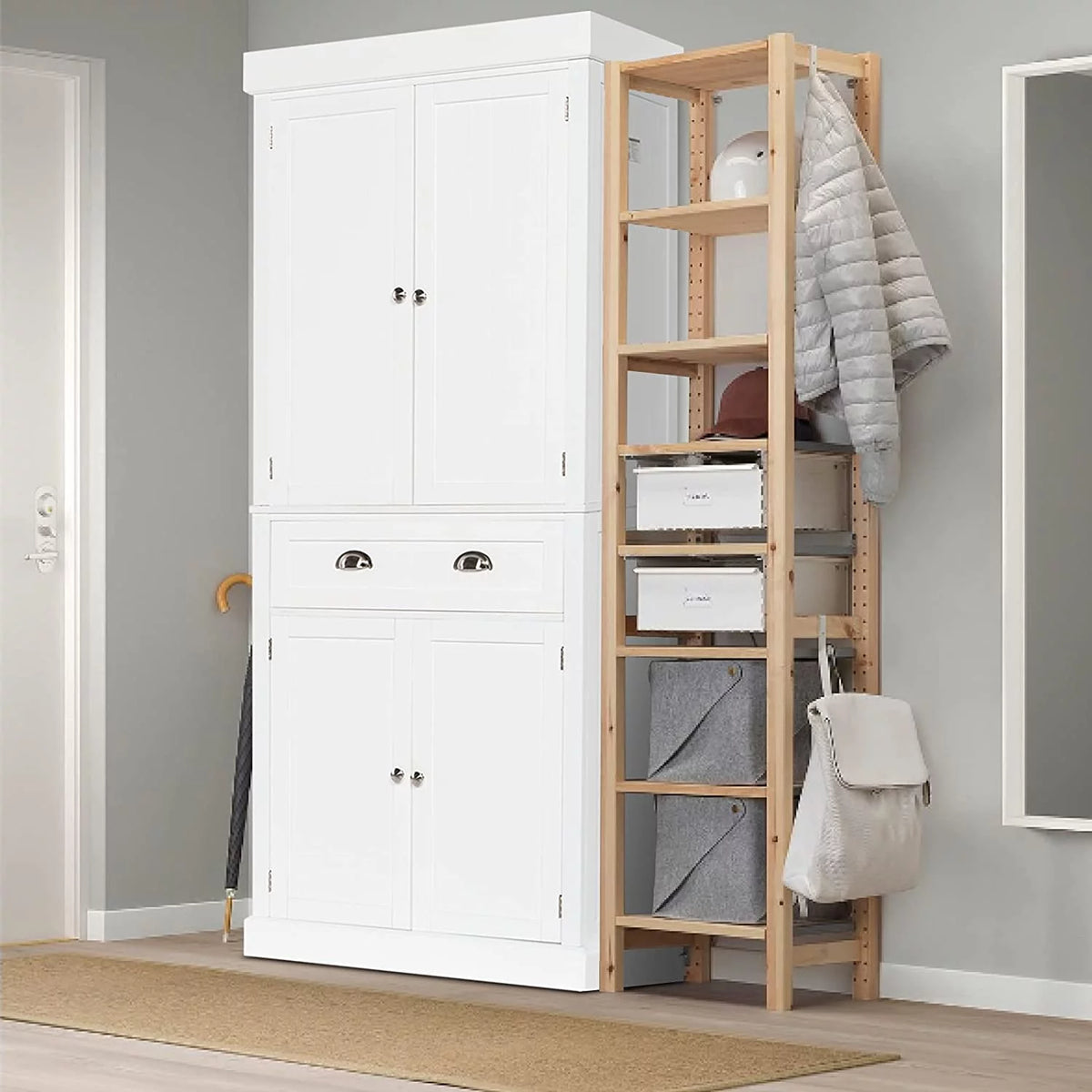 72-Inch Wood Kitchen Pantry Storage Cabinet with Drawer Z279