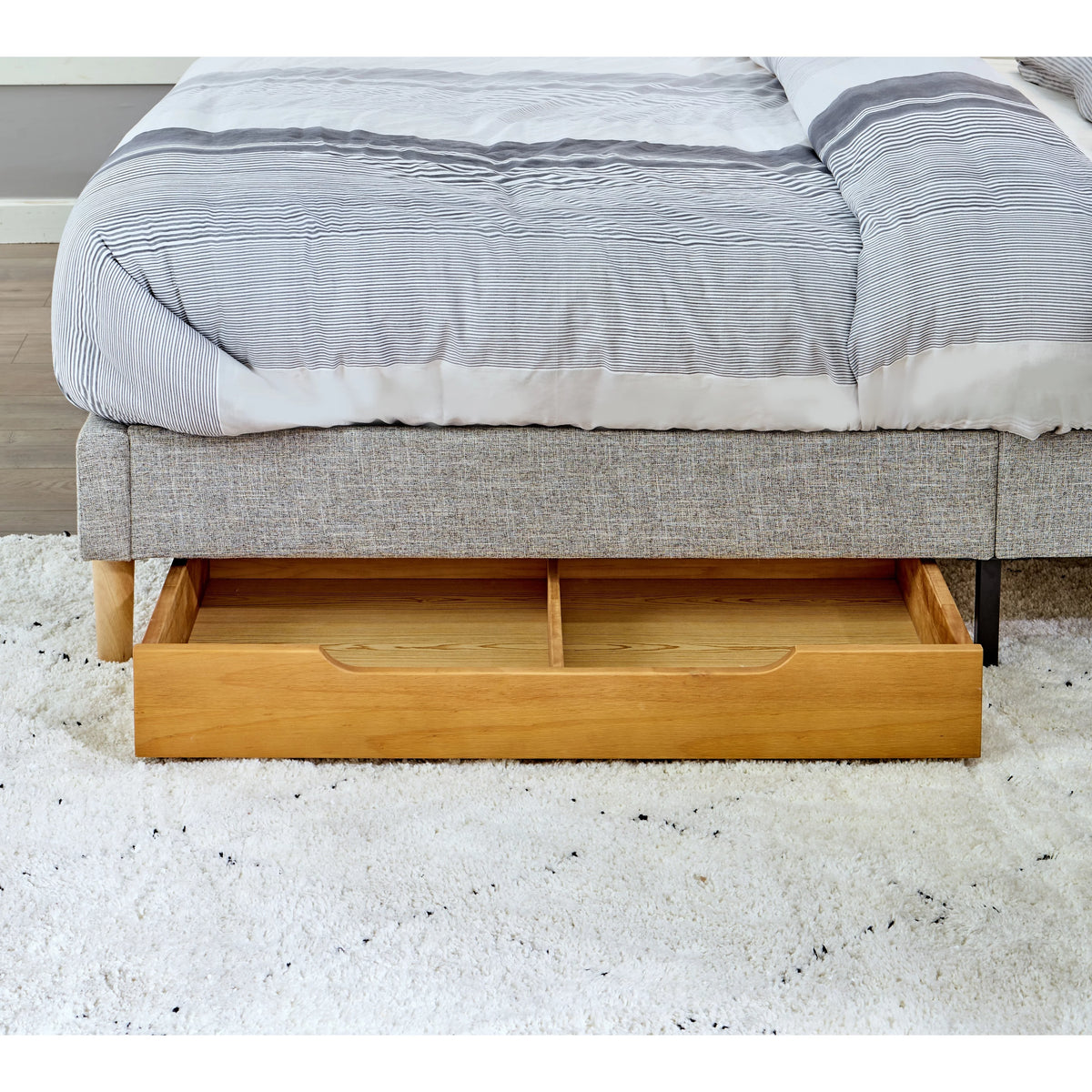 Solid Wood Under Bed Storage Drawer with 4-Wheels I520