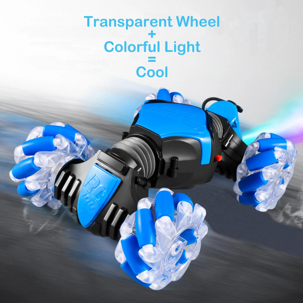 RC Stunt Car with Spray Light and Music, 4-Wheel-Drive Off Road Twisting Car Toy B243