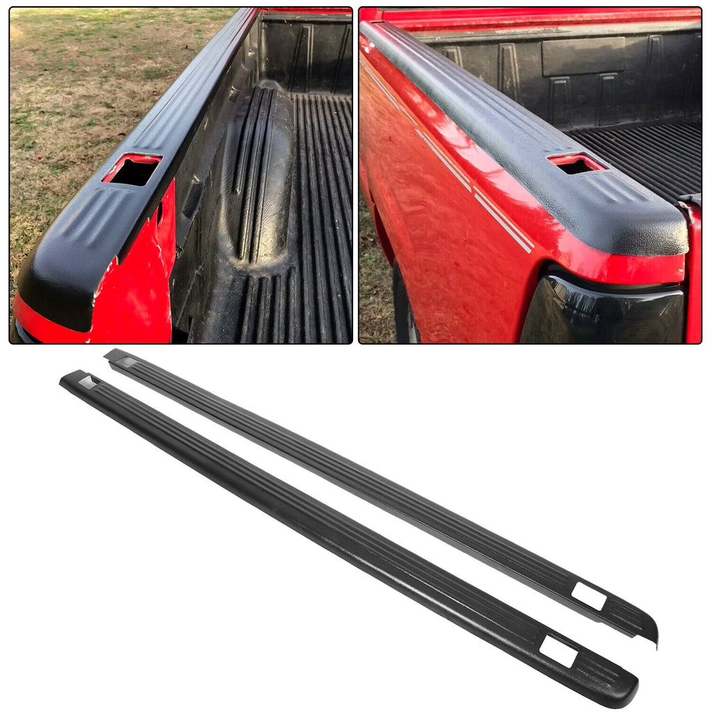 Truck Bed Rail Caps Black Ribbed Finish Set of 2 A880737