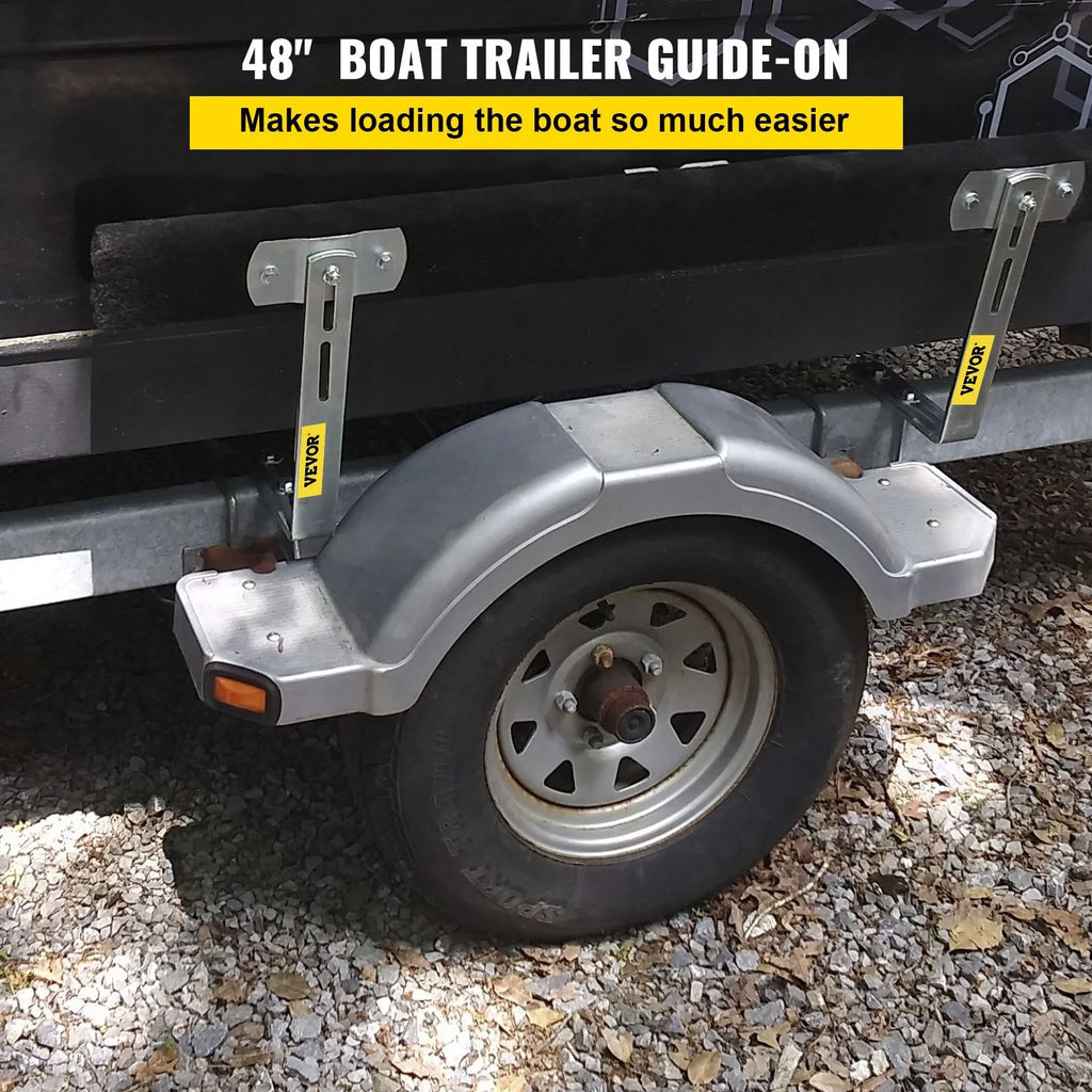 48" Boat Trailer Guide-Ons, 2-Pack, Rustproof Steel with Carpet-Padded Boards G813746