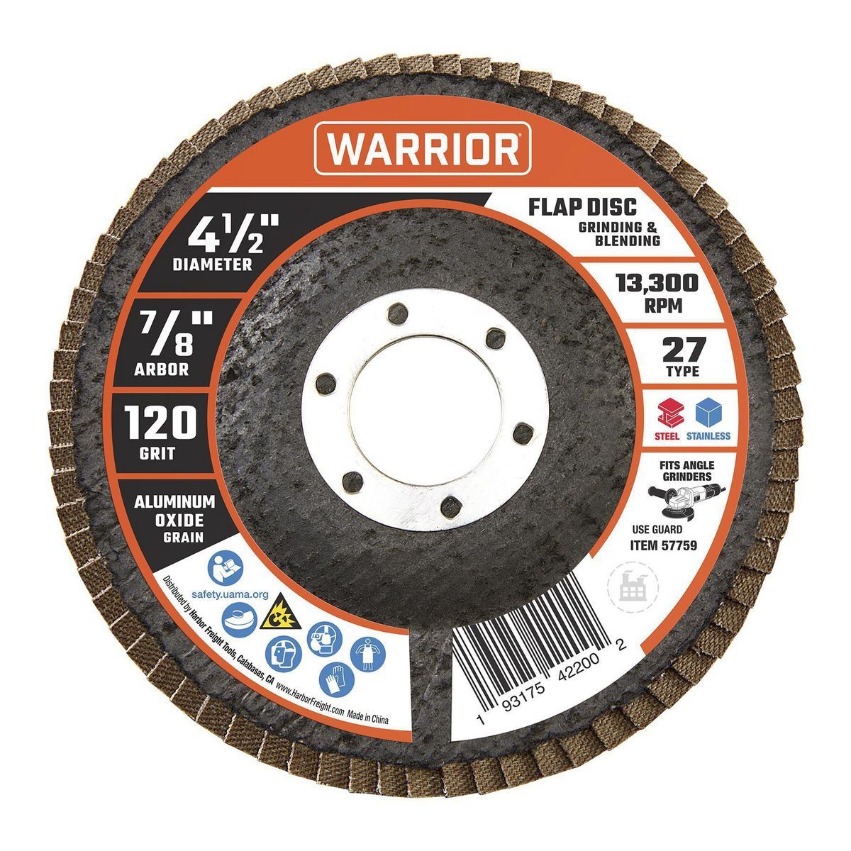4-1/2 in. 120-Grit Type 27 Flap Disc C682751