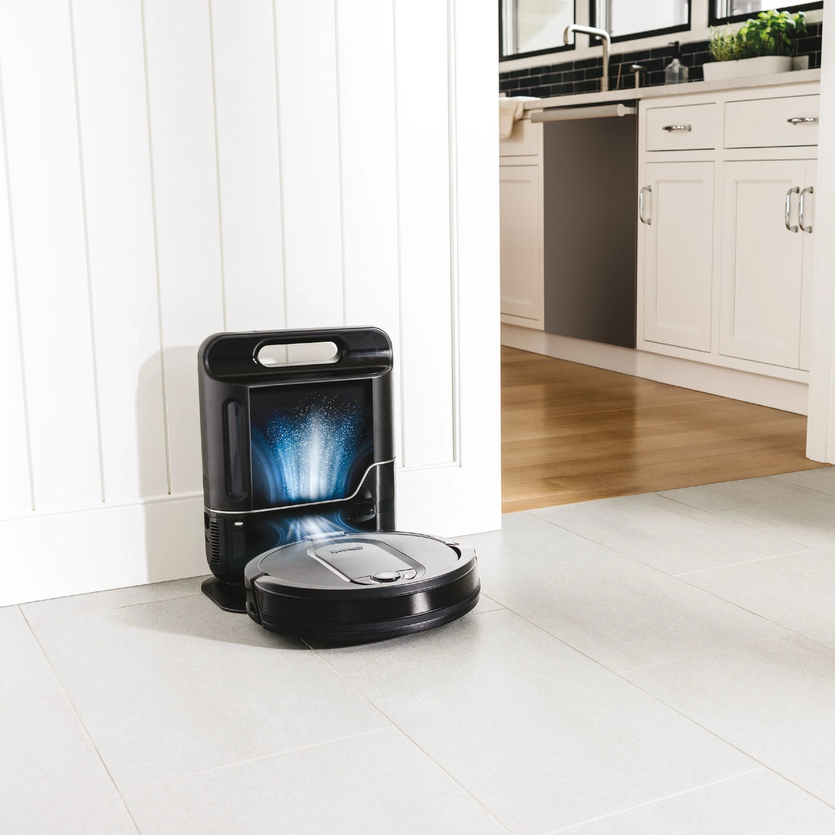 Black Robot Vacuum Cleaner with Self Empty Charger Base B269