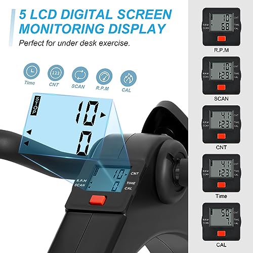 Folding Pedal Exerciser Under Desk Bike Pedal Exerciser with LCD Monitor O191637