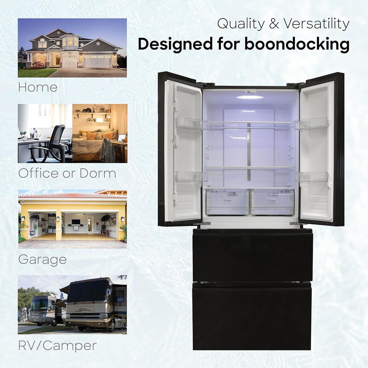 Black 30 Inch Frost Free French Door Refrigerator F667