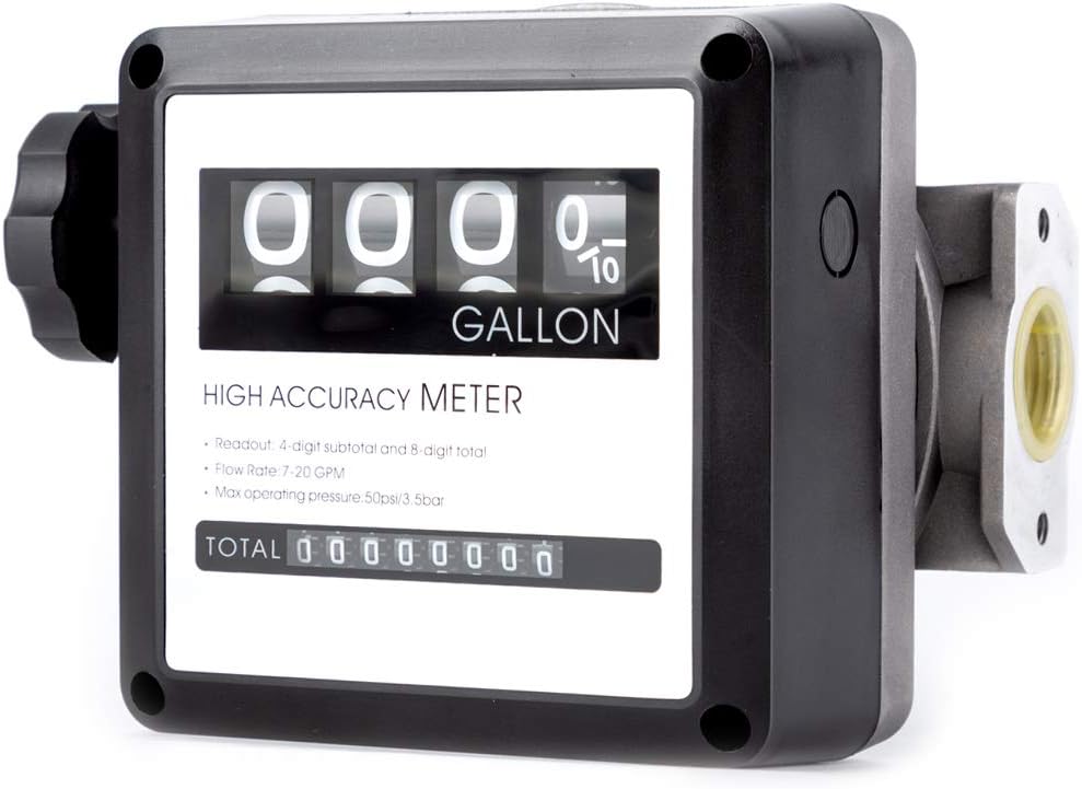Mechanical Fuel Flow Meter 7-20 GPM 4-Digital Batch Display U11353