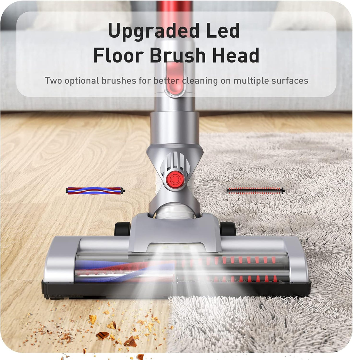 Wine Red Cordless Stick Vacuum Cleaner with Docking Station L3472