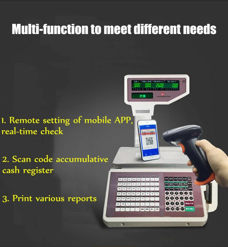 Price Computing Scale with Thermal Label Printer 66lb H4053