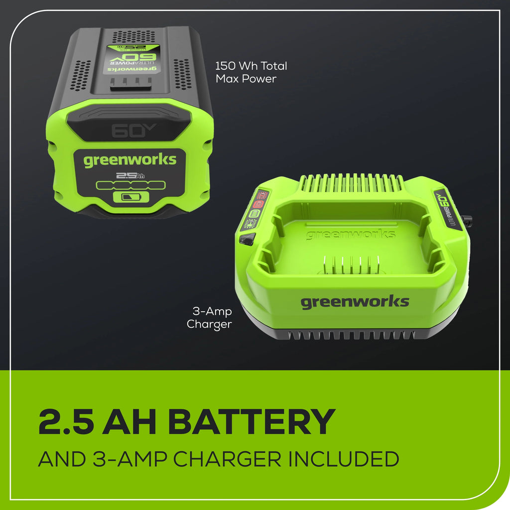 60V 14” 1.2kW Chainsaw with 2.5 Ah Battery & 3 Amp Charger D832618