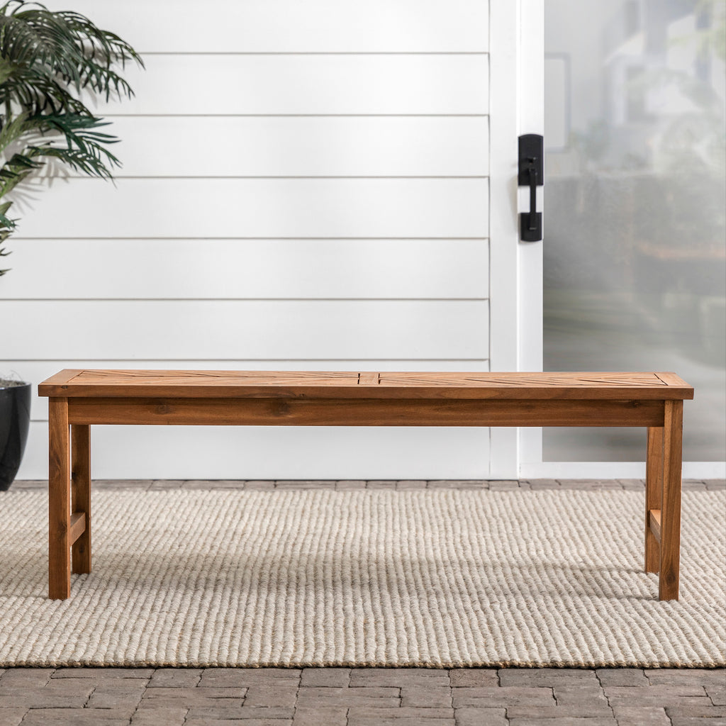 Brown Acacia Wood Bench U998