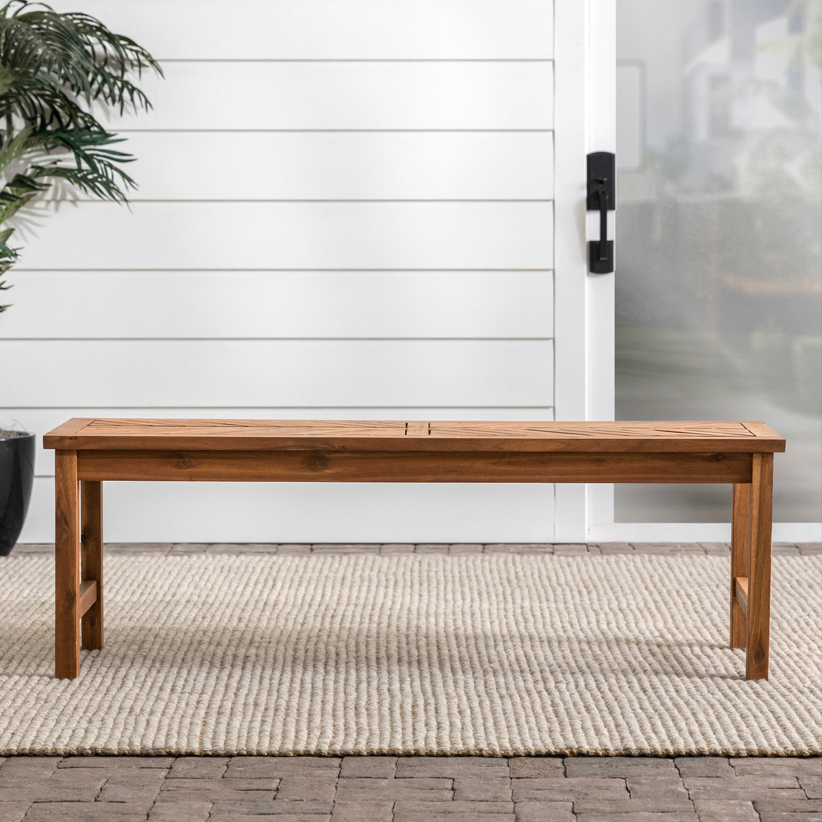 Brown Acacia Wood Bench U998