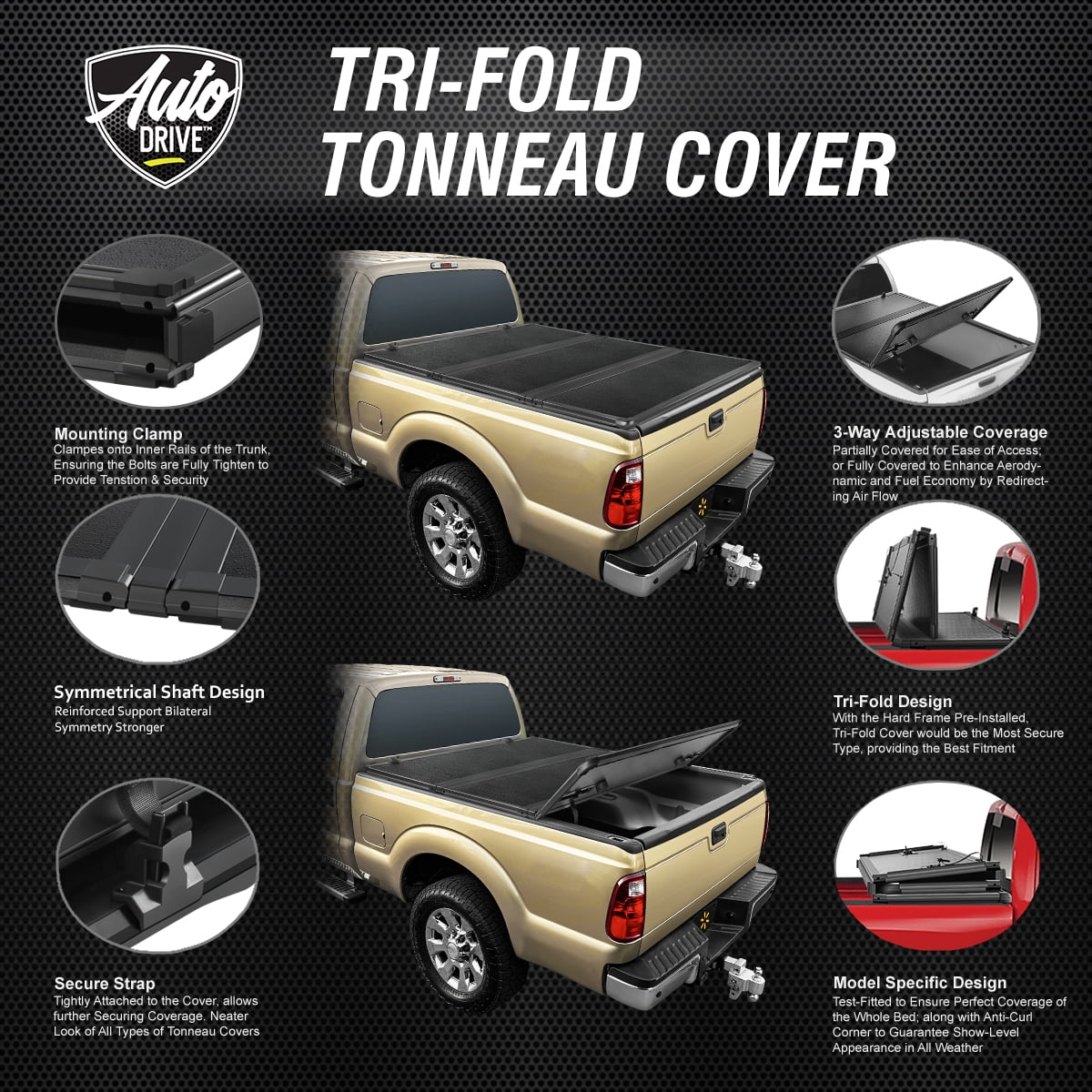 Hard Tri Fold Truck Bed Tonneau Cover T77398