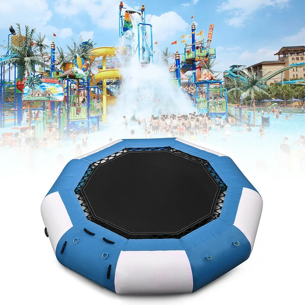 17Ft Inflatable Water Trampoline Bouncer Jump Float Platform 880lb K34456