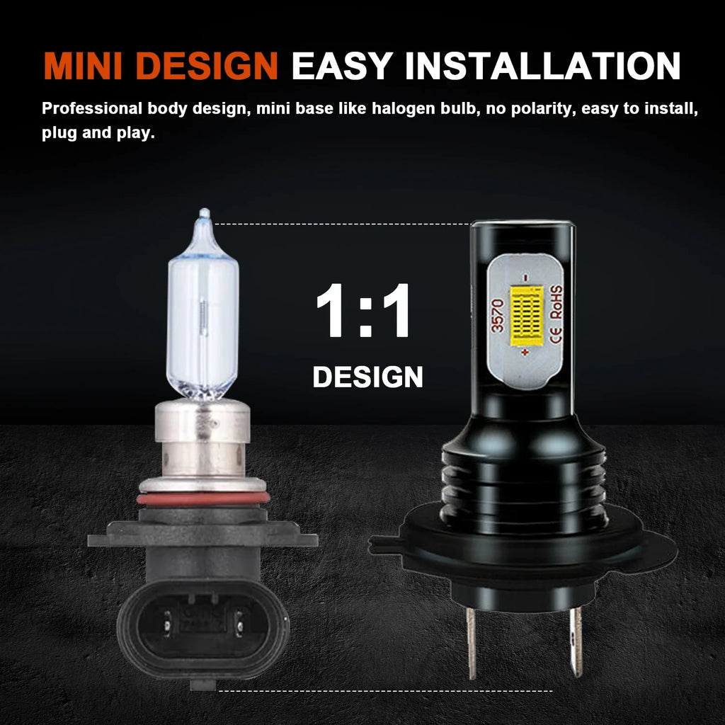 9005 H7 LED Headlight Bulbs H11 Fog Lights White 6000K X974313