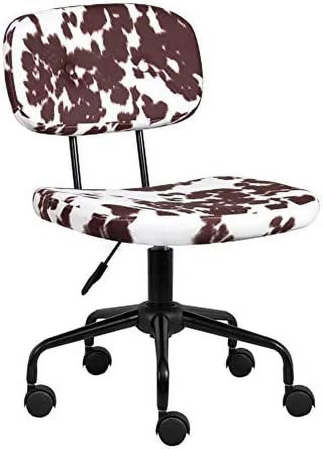 Plush Fabric Cow Print Swivel Office Chair M43436