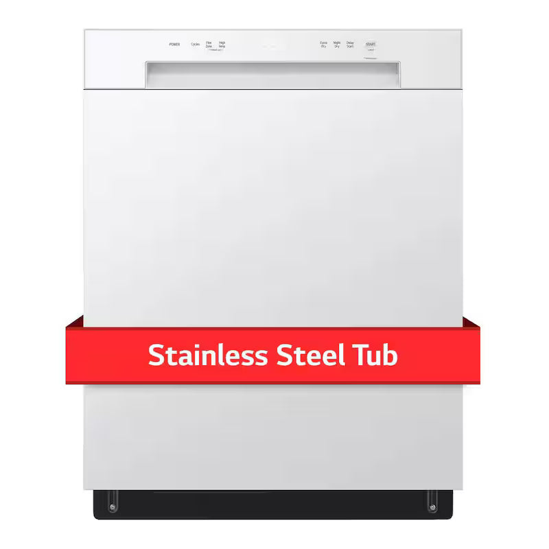 White Front Control Dishwasher with Stainless Steel Tub Q62215