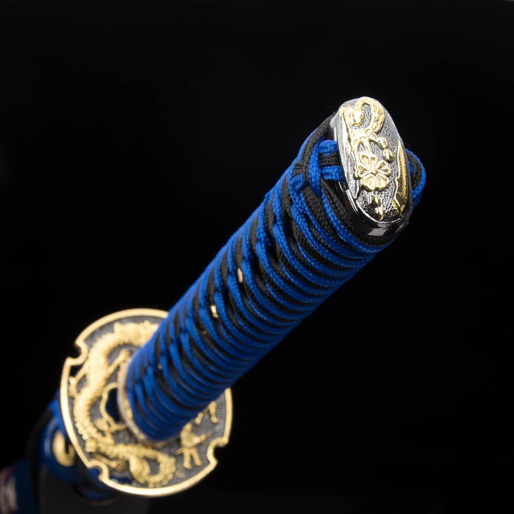 Blue Hand Forged Clay Tempered High Carbon Steel Katana D693135